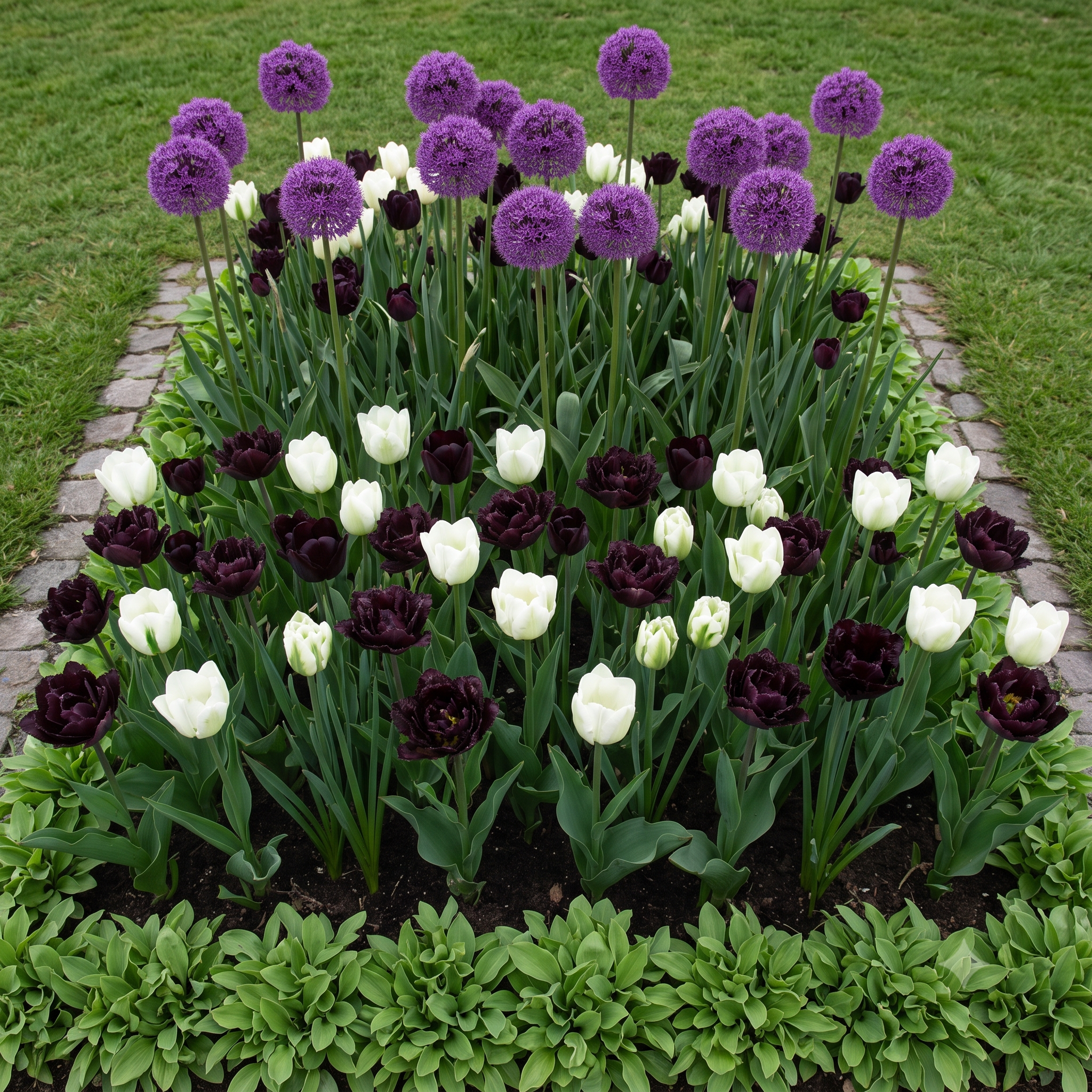 Bedpakke: Det dramatiske bed – mørke tulipaner, ét klik, blomster fra februar til juni